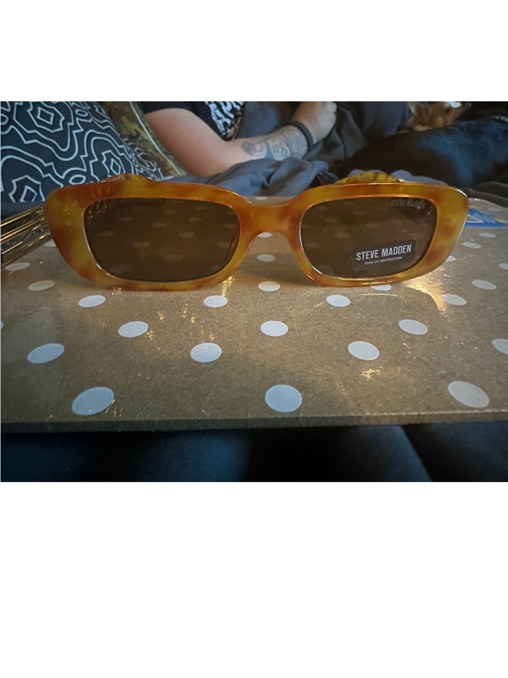 Steve Madden Amber Tortoise Rectangular Sunglasses